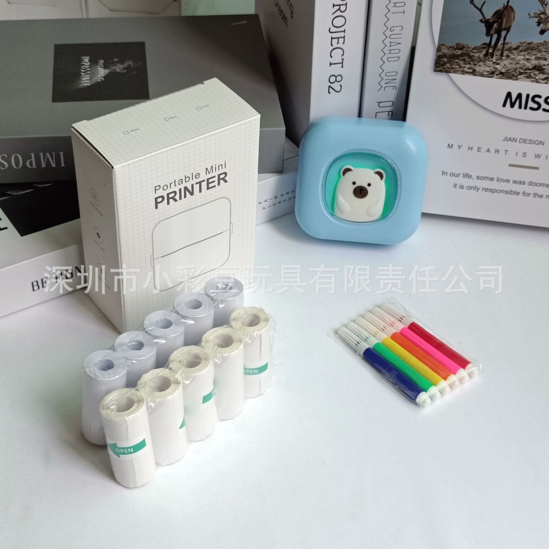 X7 파란색 + 감열지 5개 + 접착지 5개 + 색펜