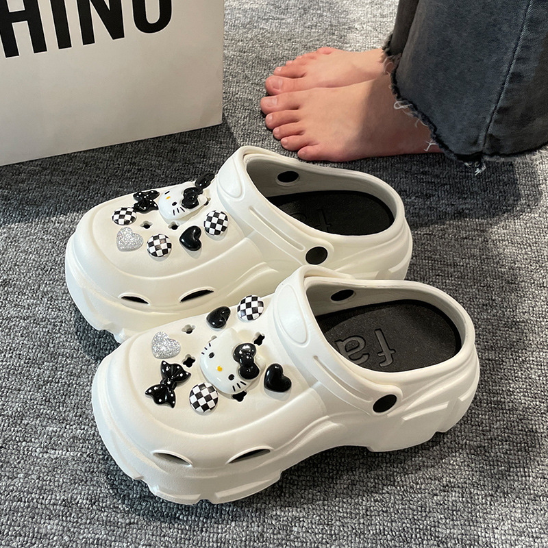 화이트 T [격자 헬로 키티]]