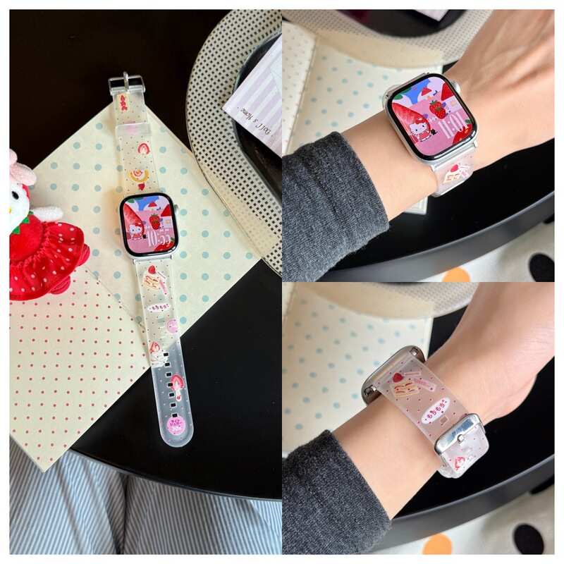 Dopamine Summer Frosted Watch Strap Suitable for Apple S10 Watch S11Iwatch9 Silicone Applewatch8Se