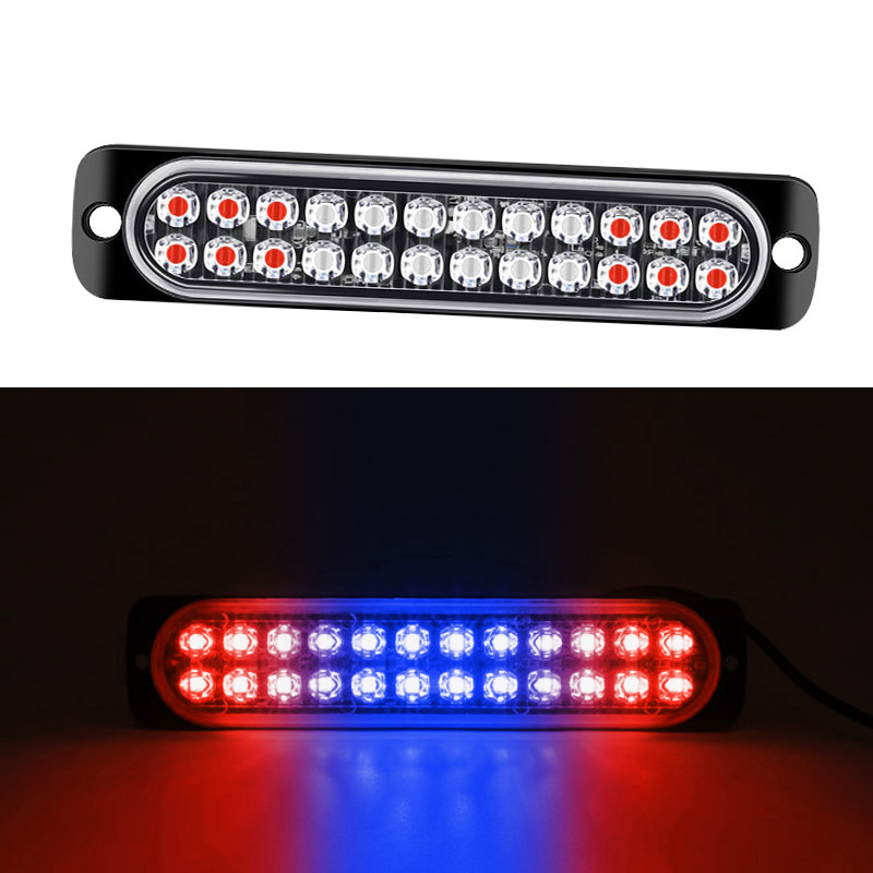 Dual fila 24 lámparas de advertencia de camión 24LED estallar lámparas laterales ultra delgadas