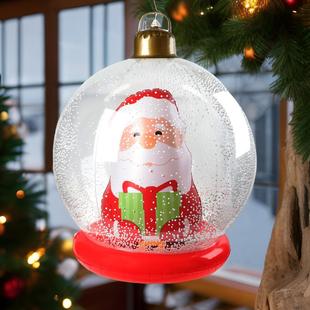 Cross Border New Christmas Decorations Holiday Outdoor Courtyard Arrangement Cartoon Transparent PVC Inflatable Christmas Ball