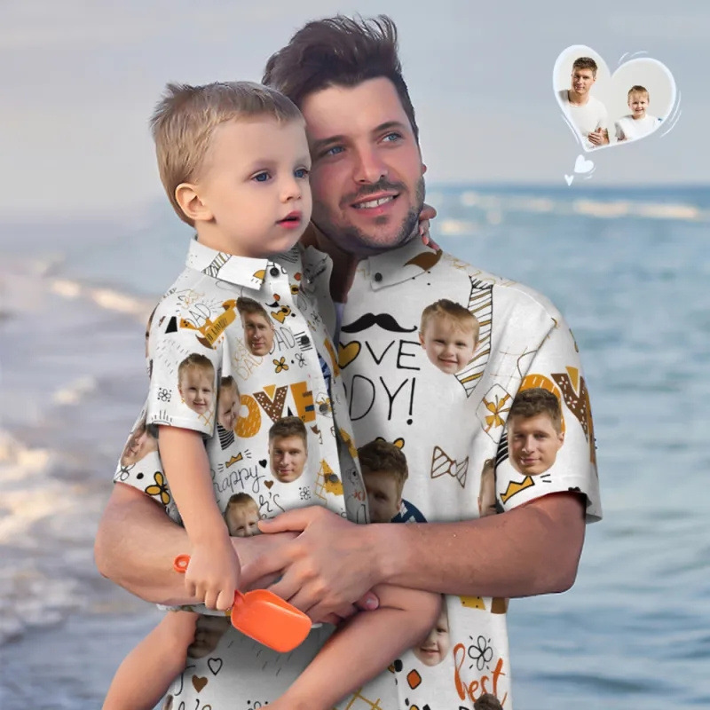 2025 Summer Hawaiian Shirt Parent-Child Shirt Father's Day Shirt Gift 3D Printed Personalized Beach Shirt Men 2025 Summer Hawaiian Shirt Parent-Child Shirt Father's Day Shirt Gift 3D Printed Personalized Beach Shirt Men