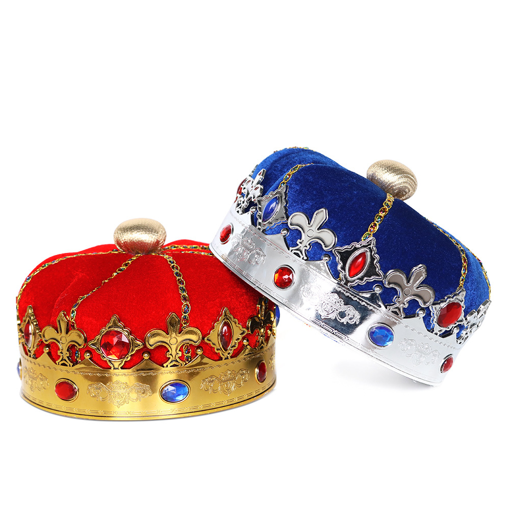 Nuevo sombrero de corona de rey Halloween para niños vestido de baile de plástico imperador de corona de espectáculo accesorios sombrero de cumpleaños