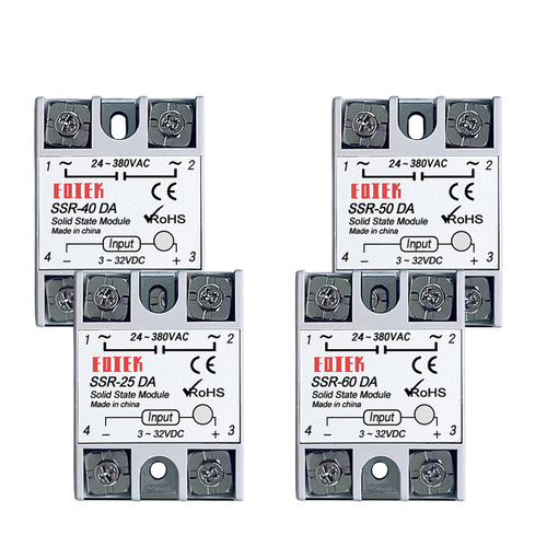 SSR-40DA/25DA/50DA solid state relay 24V-380V 40A 250V DC controlled AC