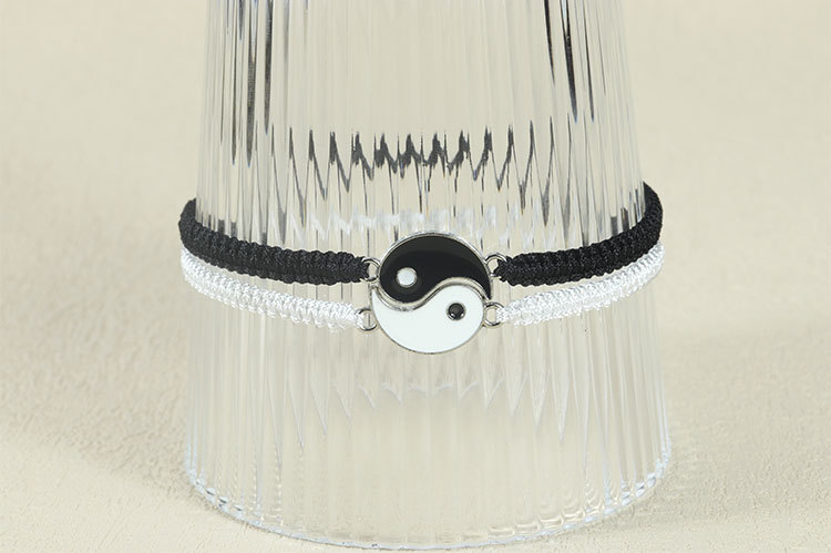Acrylic, Alloy, Polyester Material Chinoiserie Marine Style Tai Chi Acrylic Alloy Polyester Woven Chain String Bracelets Wholesale