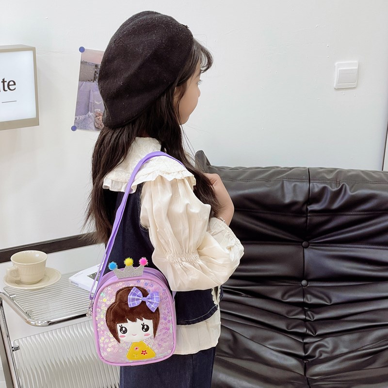Mochila de moda de sequillas para bebés, lindas bolsas de hombro para niñas de corona, 2025 bolsas de comercio exterior para niños nuevos tipos coreanos