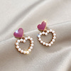 Silver needle from pearl, fashionable trend brand earrings, silver 925 sample