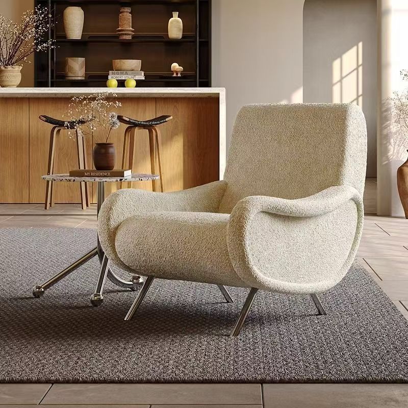 Nordic Light Luxury Single Sofa Chair Leisure Second-Hand Designer Living Room Modern Leisure Simple Armchair Single Chair