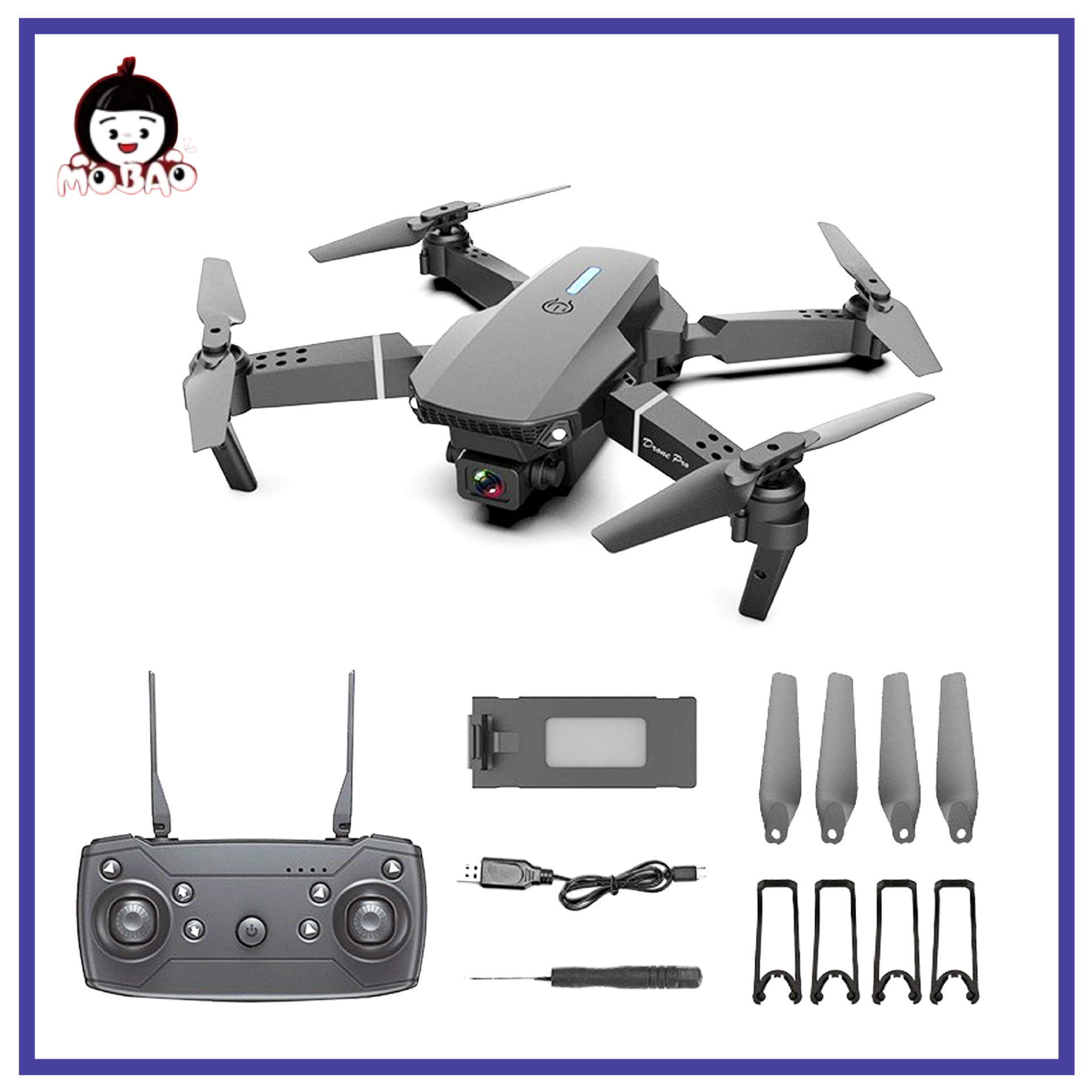 단일 카메라와 듀얼 배터리를 갖춘 E88 드론 완성품