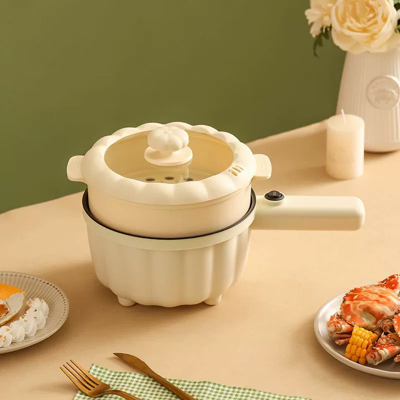Маленькая электрическая кастрюля для студенческого общежития, многофункциональная электрическая кастрюля для приготовления пищи, маленькая кастрюля для приготовления лапши, бытовая электрическая кастрюля «все в одном», электрический вок с антипригарным покрытием