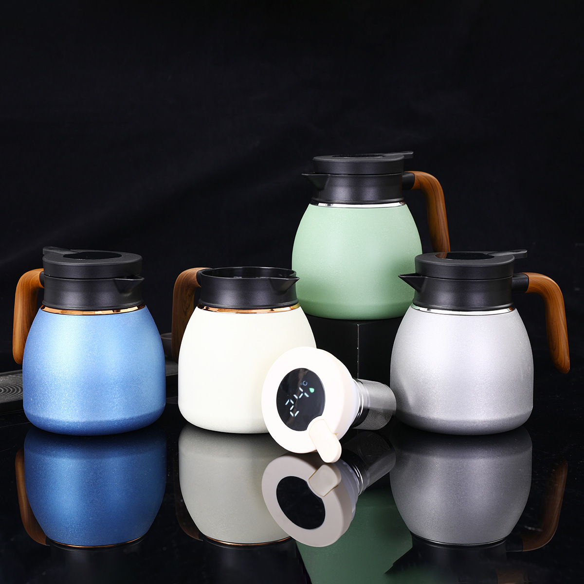 保温陶瓷内胆焖茶壶温显手柄家用烧水壶大容量茶水分离茶壶现货