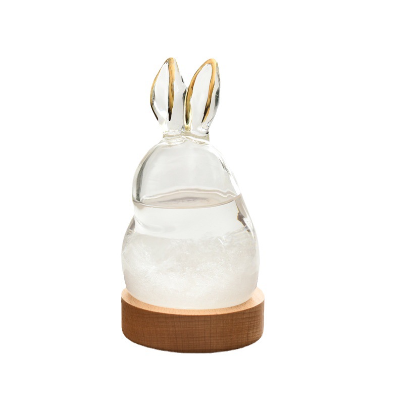 Pronóstico del tiempo botella Linda botella de tormenta de conejo botella de tiempo creativo para amigos regalo artesanal de vidrio fabricante al por mayor