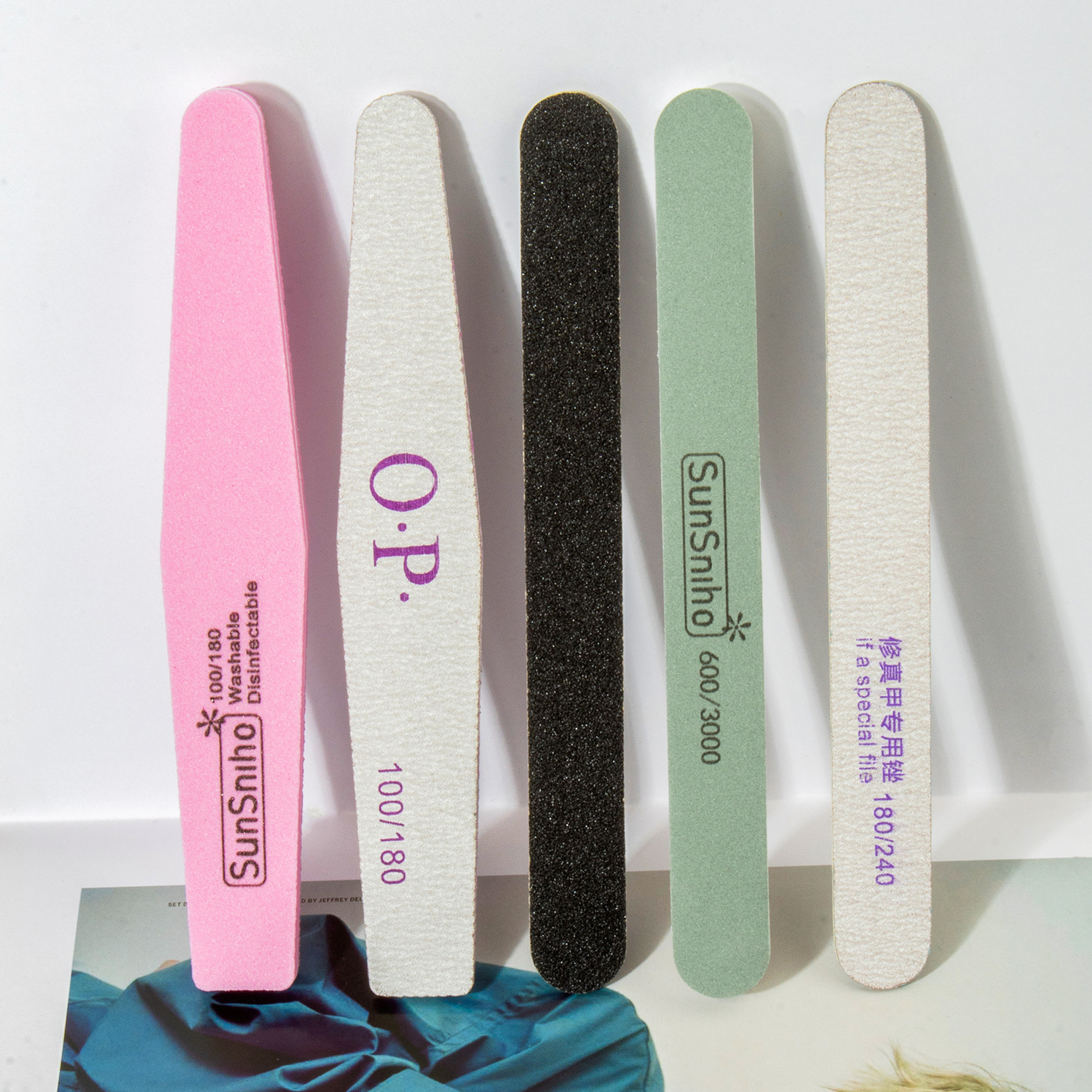 Archivo de uñas de molienda de uñas tira de lija de uñas tira de pulido de pulido de esponja especial tira de fricción conjunto de herramientas de manicuría