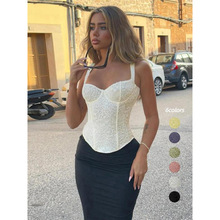 V 36225 Lace patchwork waist vest ��˿ƴ����������