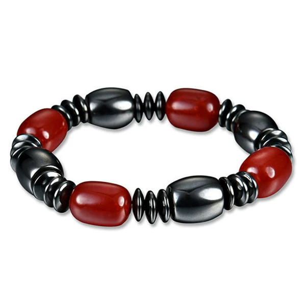 Barrel bead magnetic bracelet (red beads do not fade