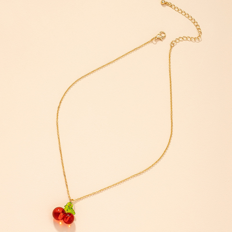 Wholesale Fashion Cherry Pendent Alloy Necklace Nihaojewelry display picture 3