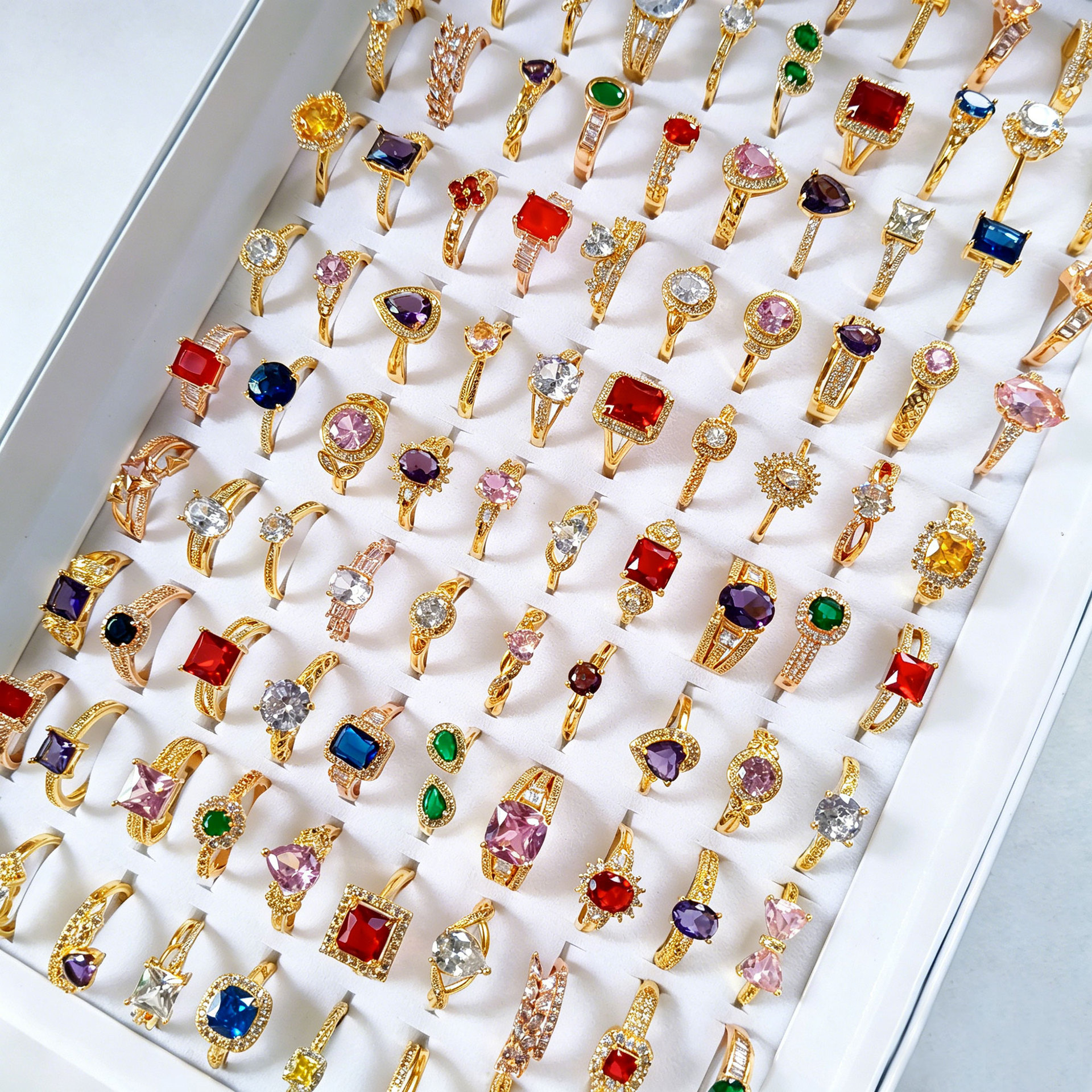 European and American minimalist mixed-style colorful zircon crys