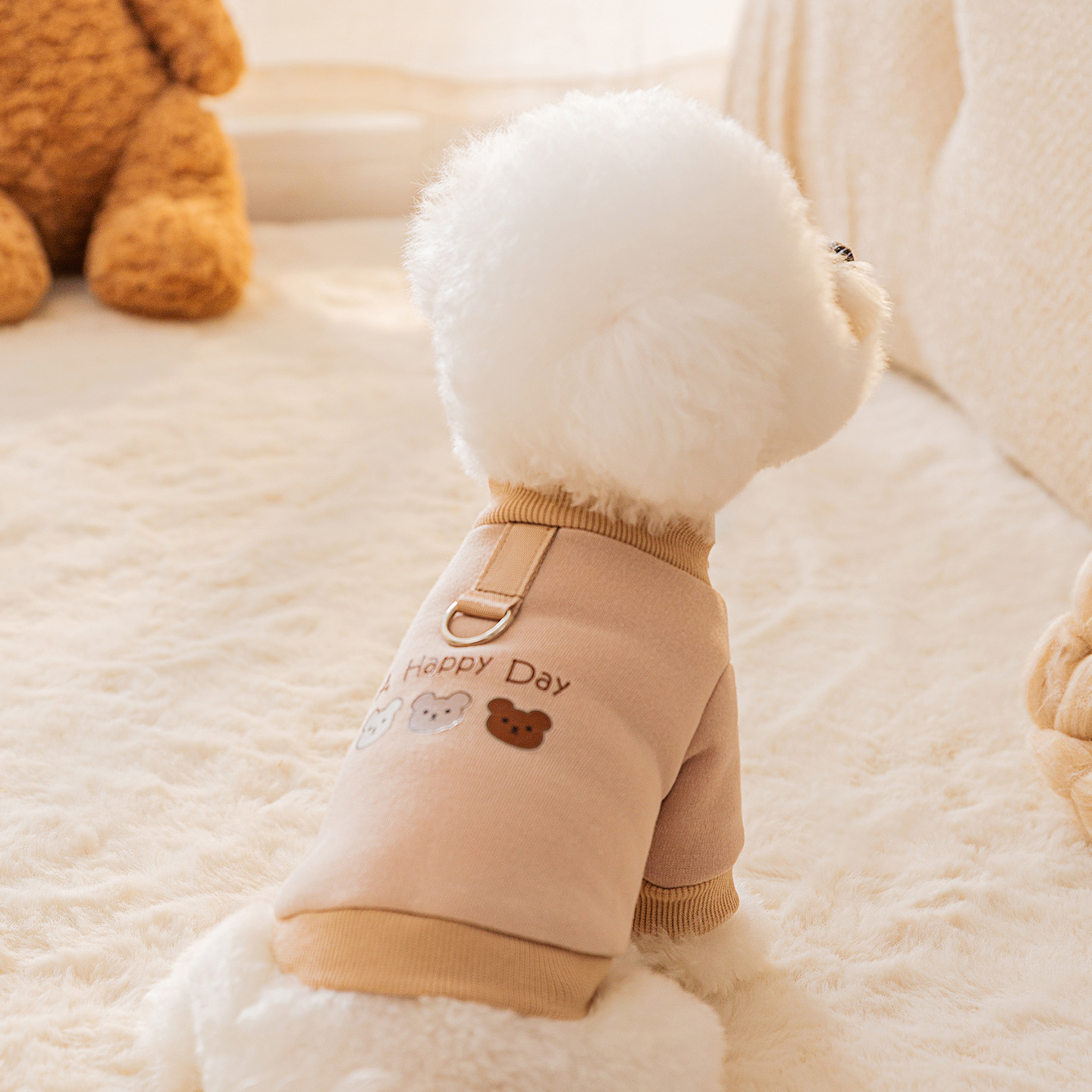 Otoño y invierno simplista lindos tres osos pequeños tracción delgada camisa de dos patas mascotas ropa de perro gato image 1