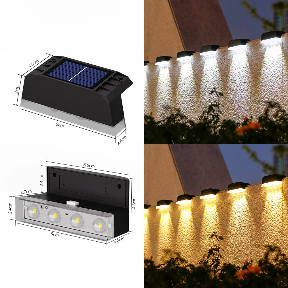 Travel wall stair lights solar-powered for fencing for stairs for gazebo