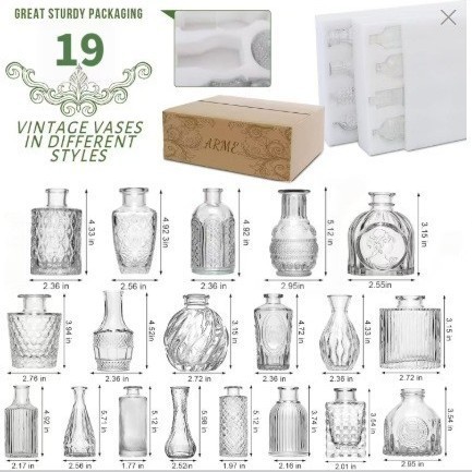 Glass vase high-end set, Instagram-style high-end home decoration small vase