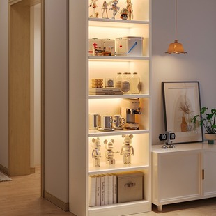 Storage Rack Next to Tv Cabinet Household Bookshelf Simple Floor-To-Ceiling Storage Board Cabinet Living Room Multi-Layer Corner Bookcase