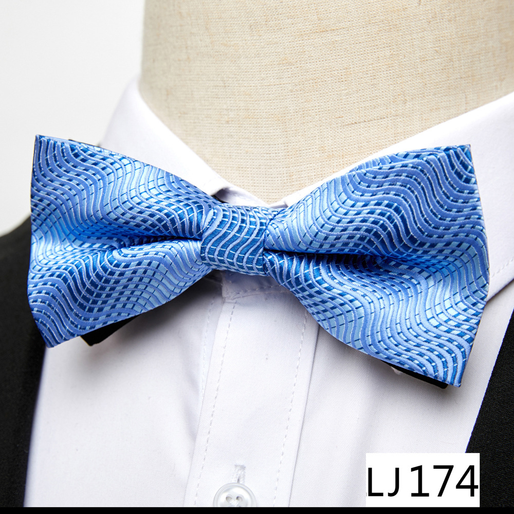 Cravatta formale da uomo con fiocco in seta poliestere con nuovo motivo_voghion.com