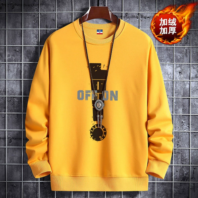 Утолщенный пуловер на флисовой подкладке, мужской свитер, осенне-зимняя футболка с длинными рукавами, нижняя рубашка, мужская верхняя одежда больших размеров, мужское пальто