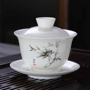 【2026端午特惠】中号盖碗茶具套装 | 防烫白瓷150ml | 1688批发直供