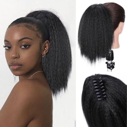Cross-Border European and American Style Synthetic Hair Ponytail for Women, High Ponytail Claw Clip Style, Realistic Straight Hair, Fake High Ponytail Wig