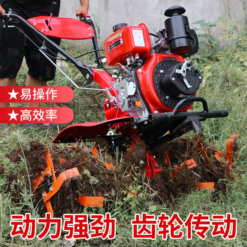 Máquina agrícola diesel micro-cultivadora máquina agrícola rotativa zanja pequeña tierra de cultivo doméstica arado tierra de arado suelo suelto tierra de excavación agrícola image 4