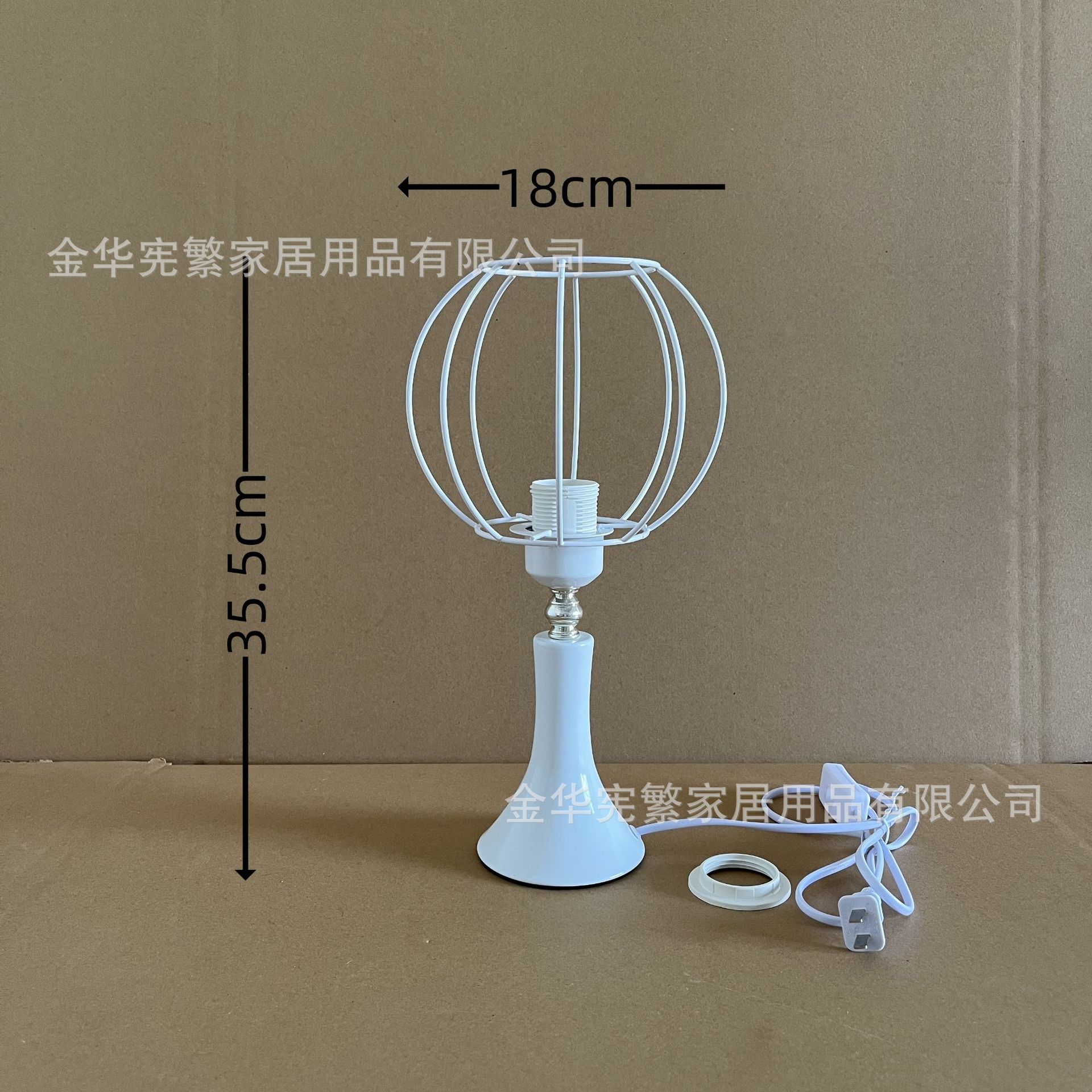 Xianfan E27 lámpara de escritorio base metálica alta alta bocina combinación de marco de hierro con botón de cable DIY hecho a mano