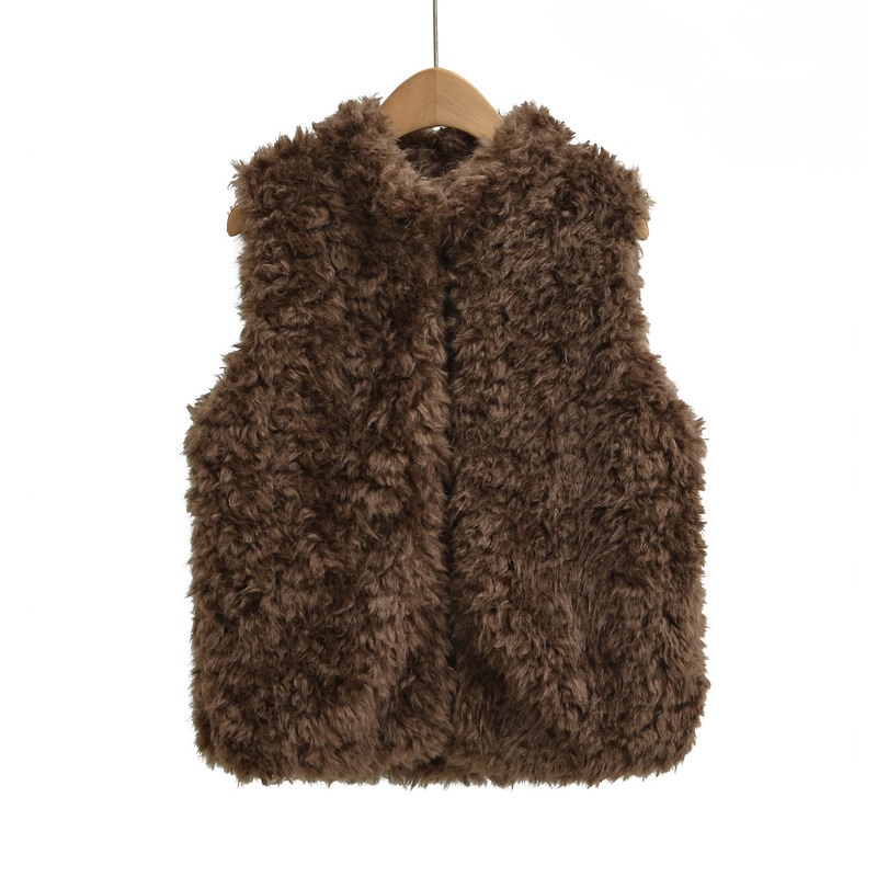 Korean Style Petite Stand Collar Soft Fluffy Vest for Women Autumn and Winter Outerwear Layered Sleeveless Jacket Top Korean Style Petite Stand Collar Soft Fluffy Vest for Women Autumn and Winter Outerwear Layered Sleeveless Jacket Top