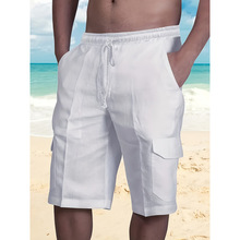 R 86276 Linen Multi-pocket Mens Beach Shorts ��������ʿɳ
