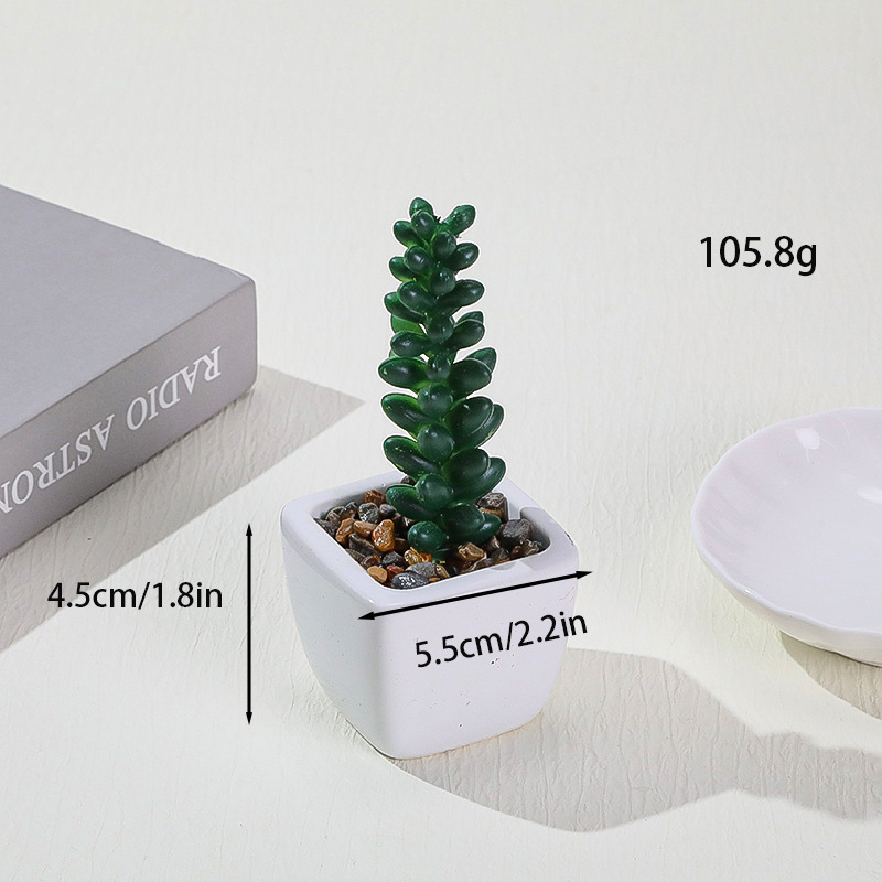 Simulación transfronteriza de porcelana floc de macetas pequeñas macetas verdes de mesa decoración ornamentos artesanías bonsai spot directo