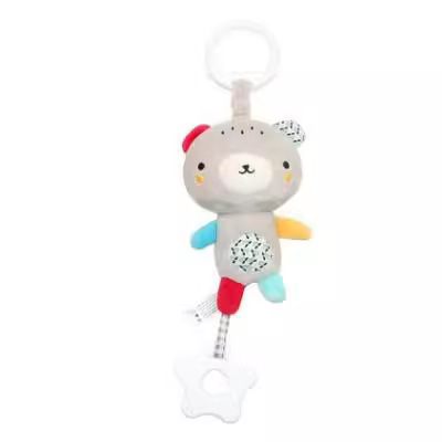 Baby multifunctional bear and rabbit teether pendant plush movement sound music toy foreign trade car hanging bed hanging