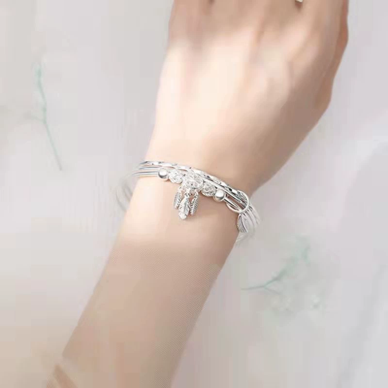 Accessory, women's bracelet, retro universal silver bracelet, silver 999 sample
