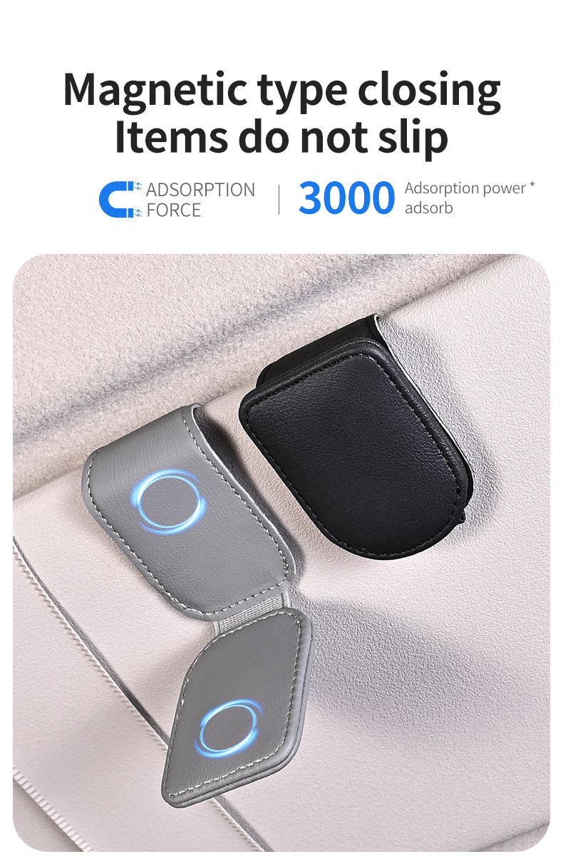 Car glasses frame car multifunctional glasses clip leather car storage box sun visor car sunglasses card holder