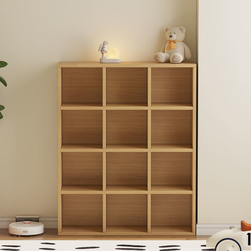 Wooden Bookcase Storage Cabinet Floor-Standing Free Combination Grid Cabinet Home Bookcase Living Room Storage Cabinet Creative Bookshelf
