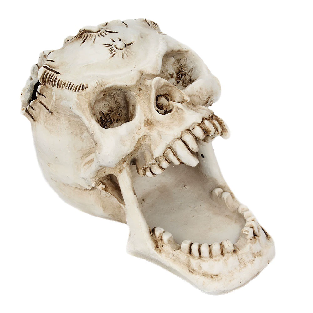 Fangs Skull Storage MH18059, Resin Decorative Skull Organizer 8×13×10 cm for Jewelry & Makeup