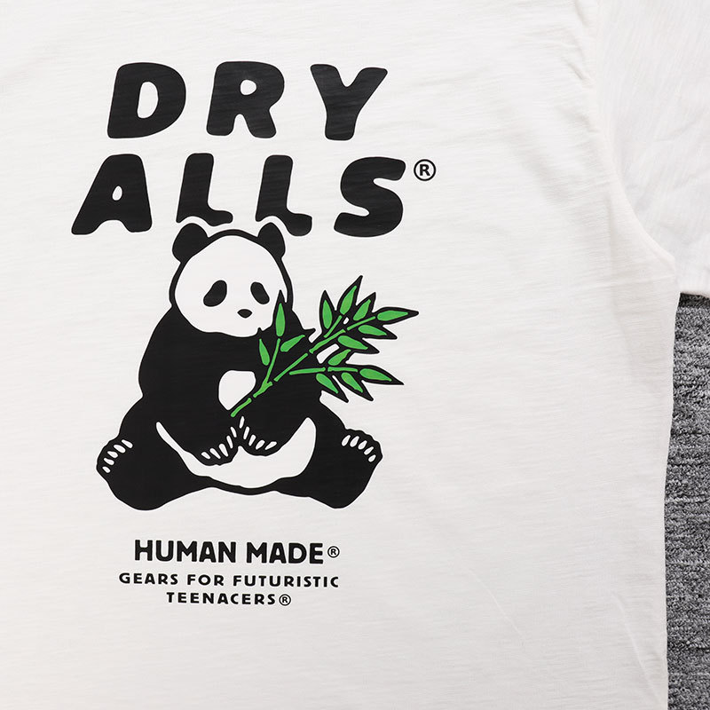 Camiseta de manga corta hecha a mano con estampado de Panda, algodón suelto, media manga para pareja, novedad de 2021SS_voghion.com