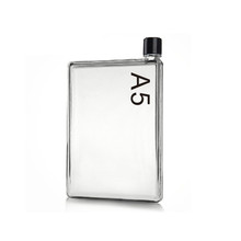 创意a5纸张水杯透明运动水壶 塑料扁水杯 a6笔记本水壶随行纸片杯