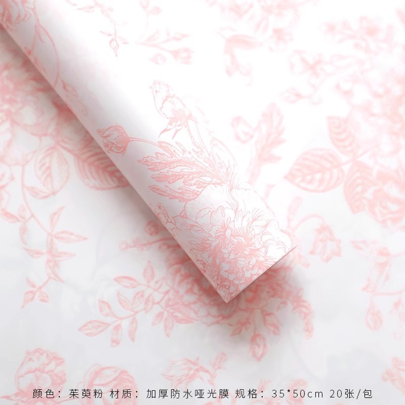 ヨーロッパのレトロな花防水包装紙花花束インターネット有名人の花包装紙ギフト手作り diy 素材花アート|undefined
