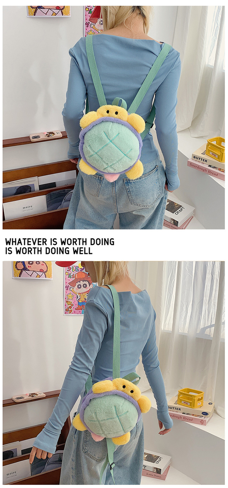 Cartoon plush toy backpack, new autumn and winter style, cute and girlish girl backpack, fashionable storage small backpack wholesale undefined