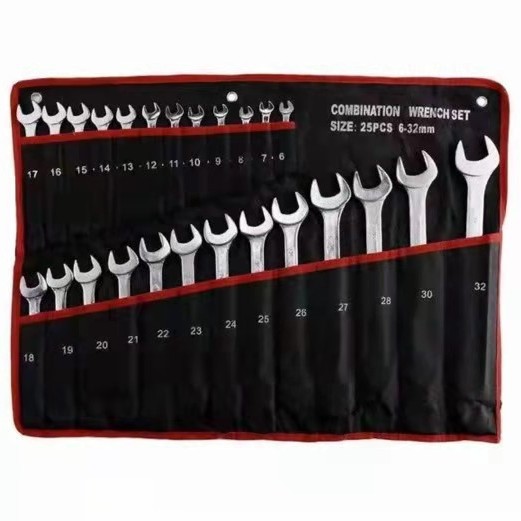 Exportación de comercio exterior de 14 piezas 8-24mm pulido cromo llave de doble propósito ciruela métrica llave de doble propósito