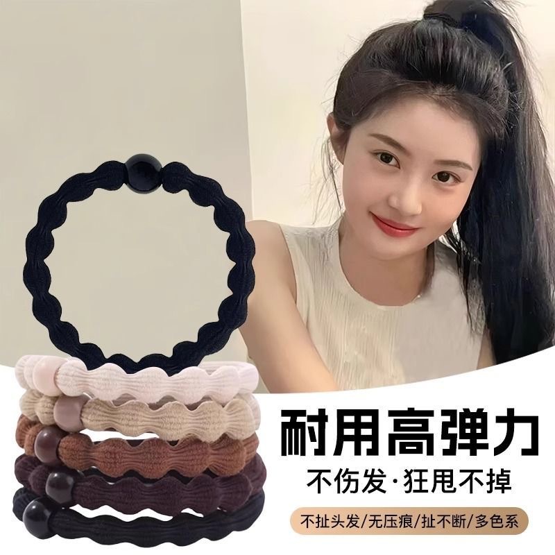Cauda de cabello de guisante negra alta anillo de cabello de mujer nuevo guisante cinturón de cabello no daña cabello de cabello de alta elasticidad cabello de cabello duradero image 3