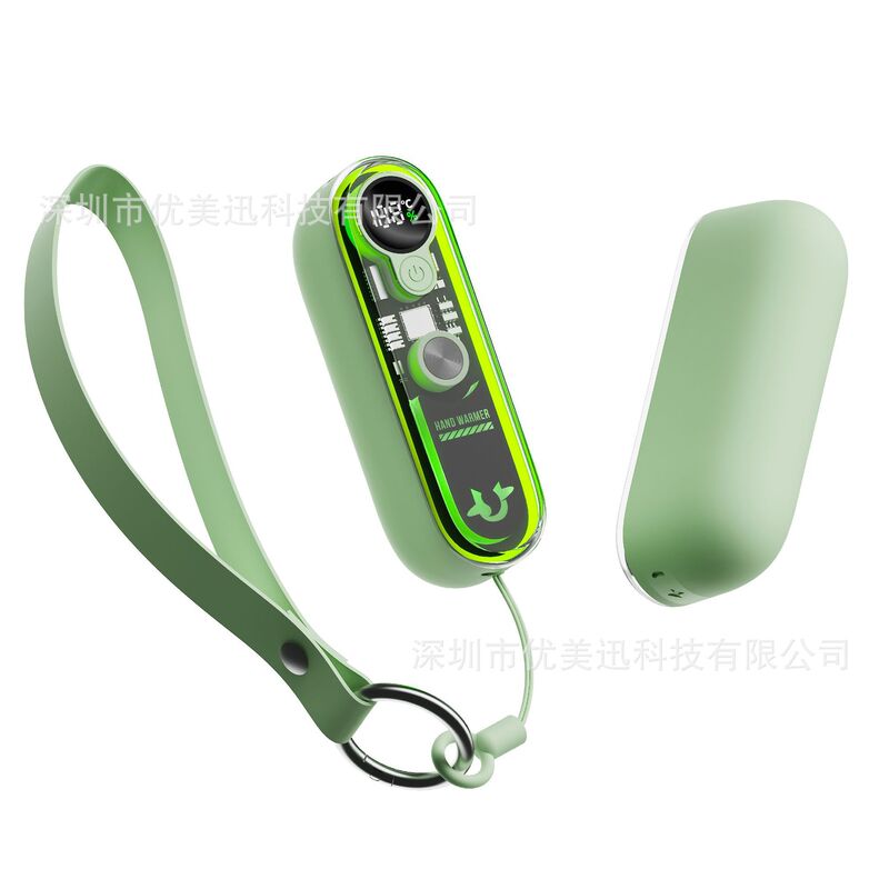 亚马逊新款磁吸分体式炫彩灯暖手宝发热宝usb充电手握便携暖宝宝|undefined