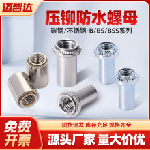 碳钢/不锈钢密封铆螺母B/BS/BSS/BS4/316-M3M4M12压铆防水螺母柱