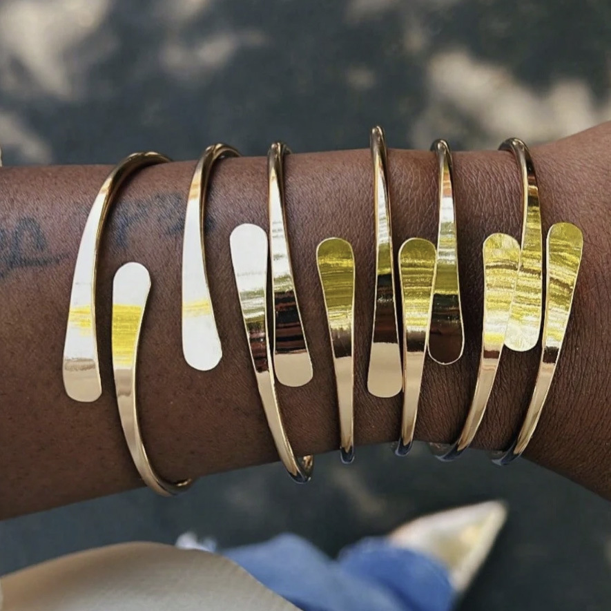 European and American Jewelry, Fashionable Retro Geometric Bracelet Set, Irregular Punk Multi-Layered Stacking Bracelets, Cross-Border Bracelet Wholesale