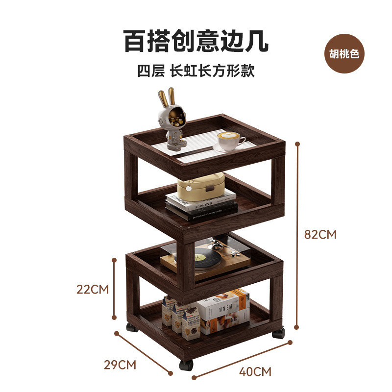 コーヒーテーブル中国風の竹シンプルなコーヒーテーブルバルコニーレジャーコーヒーテーブルリビングルームホーム小さな正方形のテーブルソファサイドテーブル収納ラック|undefined
