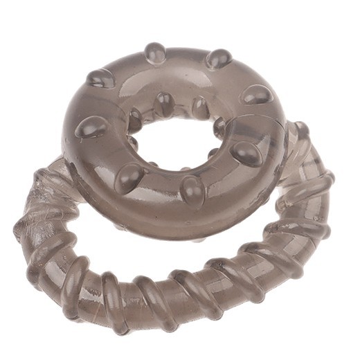 TPE Locking Penis Ring with Double Lock and Textured Spikes for Delay — detail image 2